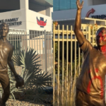 sick:-leftists-vandalize-newly-unveiled-charlie-kirk-statue-at-tpusa-headquarters-in-phoenix-with-red-paint-to-symbolize-blood-(video)