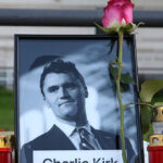 photo:-turning-point-usa’s-charlie-kirk-statue-vandalized,-splattered-with-red-paint