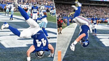 cam-skattebo-celebrates-first-giants-touchdown-of-the-season-with-signature-backflip