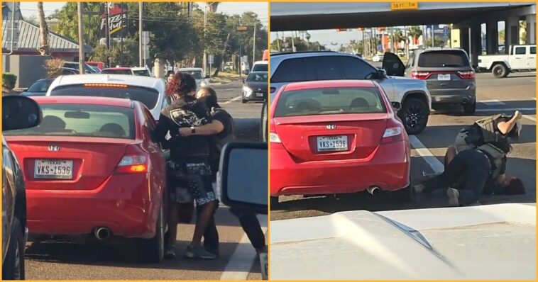 ice-pepper-sprays-and-punches-us.-citizen-teens-on-their-way-to-enlist-in-the-marines-—-pair-allegedly-stopped-to-film-immigration-arrest-outside-texas-elementary-school