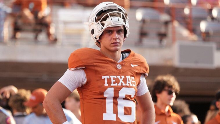 texas’-arch-manning-under-scrutiny-for-his-reaction-to-ai-video-of-steve-sarkisian-slapping-espn’s-holly-rowe