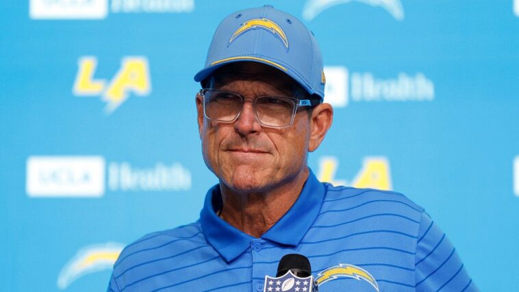 jim-harbaugh-shares-major-regret-after-chargers-stunning-week-1-loss-to-cardinals