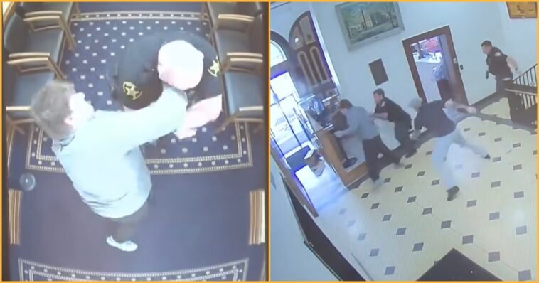 violent-felon-breaks-handcuffs-in-ohio-court,-throat-punches-deputy,-then-trucks-a-second-officer-—-two-columbiana-county-deputies-left-with-broken-bones