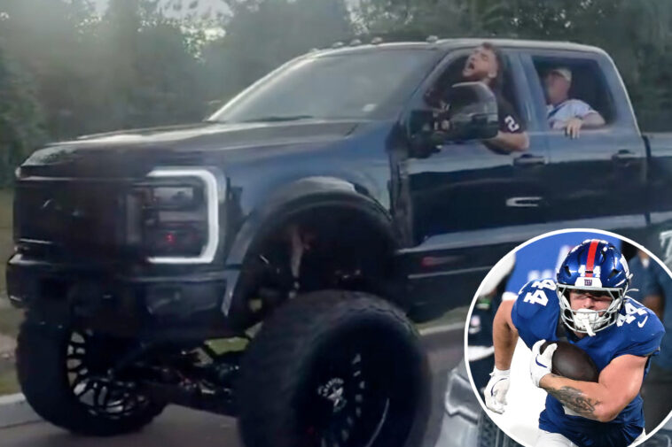 video-reveals-cam-skattebo’s-chaotic-commute-to-giants-‘snf’-clash-with-cowboys:-‘let-me-in’