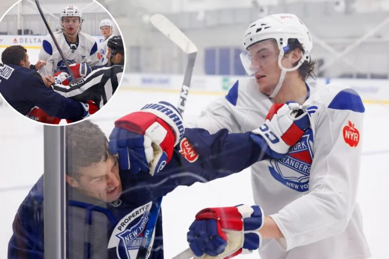 matt-rempe-gets-into-heated-skirmish-in-rangers’-first-scrimmage