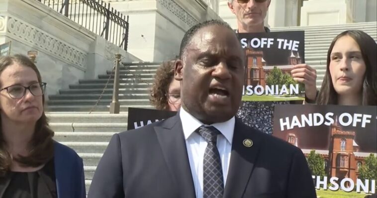 huh?-house-democrat-says-trump’s-renovations-and-smithsonian-plans-are-“violence-on-the-buildings”-–-“this-is-an-act-of-violence!”-(video)