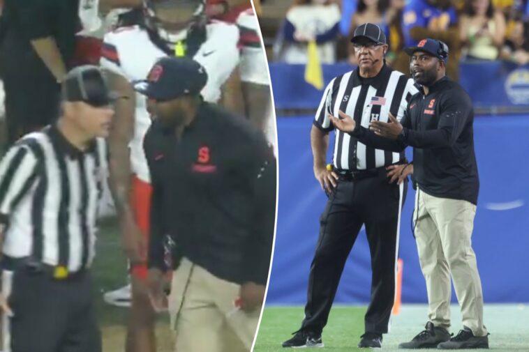 syracuse’s-fran-brown-tried-to-punk-referee-—-and-got-flagged-—-in-ugly-loss:-‘you-guys-are-effing-cheating’
