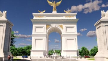 trump-says-new-arch-will-also-deploy-drones,-position-snipers-and-store-ammo