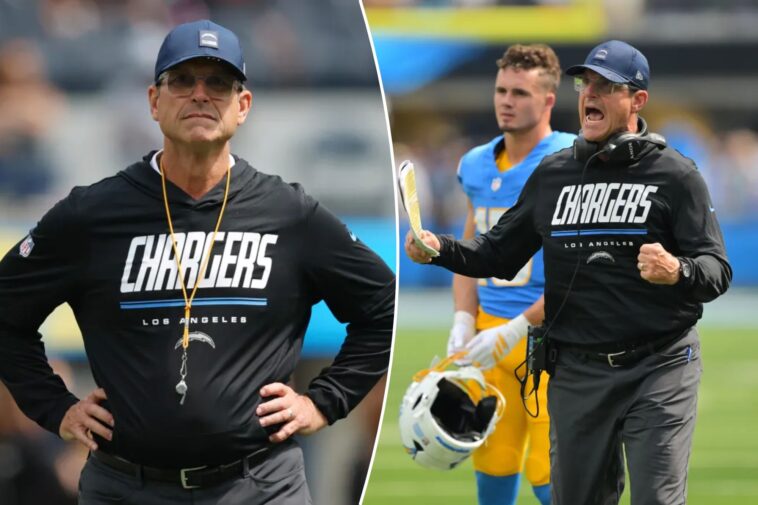 jim-harbaugh-hits-brutal-career-first-with-embarrassing-chargers-loss-to-raiders
