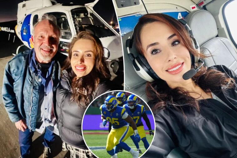 rams-honor-nbc-reporter-eliana-moreno,-pilot-george-marciniw-ahead-of-giants-game