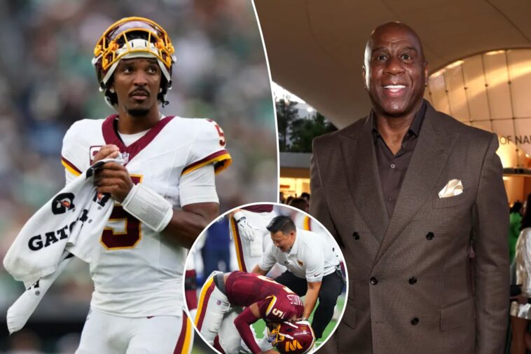 magic-johnson-shares-encouraging-jayden-daniels-update-after-dislocated-elbow