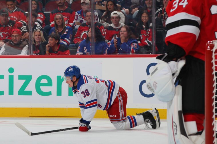 adam-sykora-exits-rangers-preseason-game-early-with-lower-body-injury
