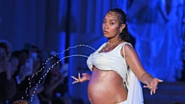watch:-pregnant-english-singer-leigh-anne-pinnock-delivers-‘breast-milk’-surprise-at-london-fashion-week