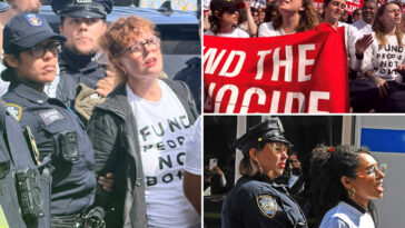 susan-sarandon-among-celebs,-lefty-pols-cuffed-near-un-while-calling-for-netanyahu’s-arrest-during-protest