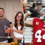 49ers’-kyle-juszczyk,-wife-kristin-with-legendary-mockery-of-nfl-making-$15k-glass-of-juice