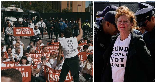 video:-elliot-page-among-celebrities-protesting-netanyahu-at-un.,-susan-sarandon-detained-by-police