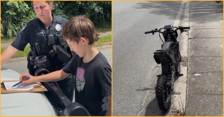 cops-fingerprint-an-11-year-old-boy,-tow-his-electric-dirt-bike-with-a-city-wrecker,-and-threaten-a-warrant-after-he-rode-300-feet-from-home-to-go-fishing