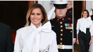 fashion-notes:-melania-trump-is-tres-chic-for-us.-china-state-dinner-in-ysl-bow-blouse,-d&g-tuxedo-pants