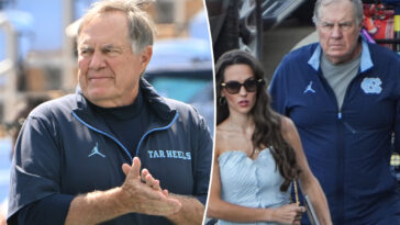 bill-belichick-scouts-maryland-high-school-football-game-—-alongside-girlfriend-jordon-hudson