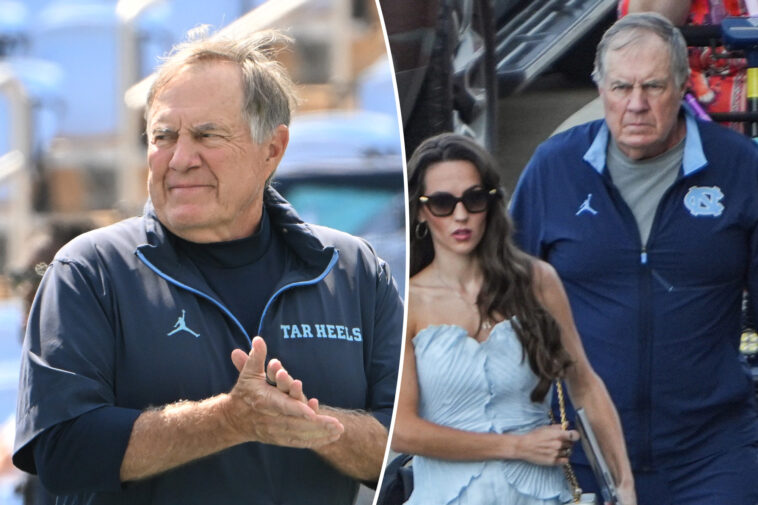 bill-belichick-scouts-maryland-high-school-football-game-—-alongside-girlfriend-jordon-hudson