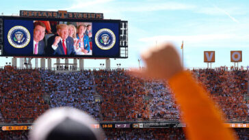 video:-president-trump-cheered-after-being-introduced-at-tennessee-texas-game-on-saturday