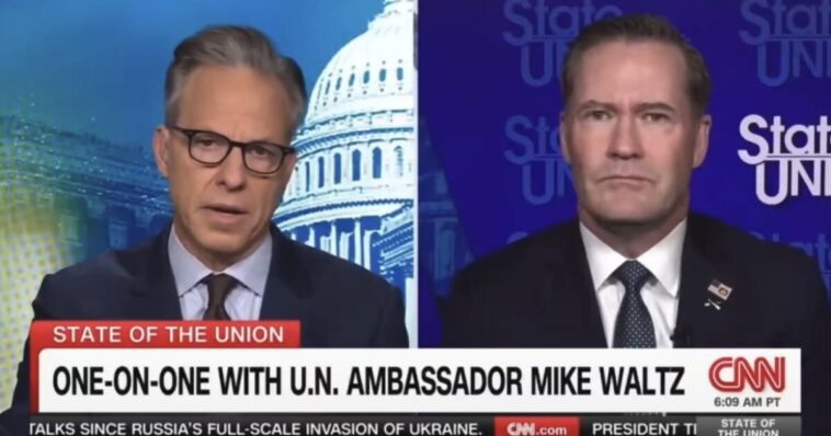 jake-tapper-begs-ambassador-mike-waltz-to-ask-president-trump-to-“let-cnn-back-in-the-pool”-for-air-force-one-(video)