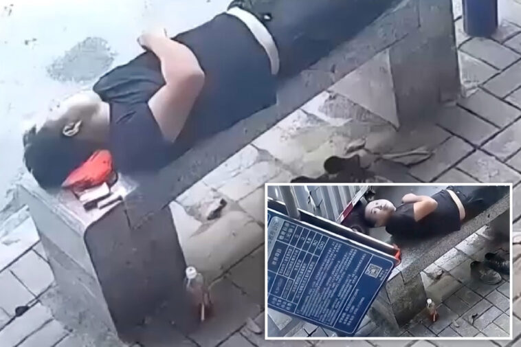 oblivious-napper-escapes-death-as-billboard-torpedoes-into-bench-inches-from-his-head:-video