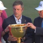 watch:-trump-presents-presidents-cup-tropy-to-team-usa-after-11th-straight-win-–-team-captain-credits-trump-for-the-win