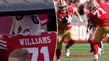 49ers’-trent-williams-exits-cardinals-game,-carted-to-locker-room