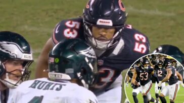 jalen-hurts-appears-to-leak-play-call-to-bears-tj.-edwards-—-who-intercepts-pass-seconds-later