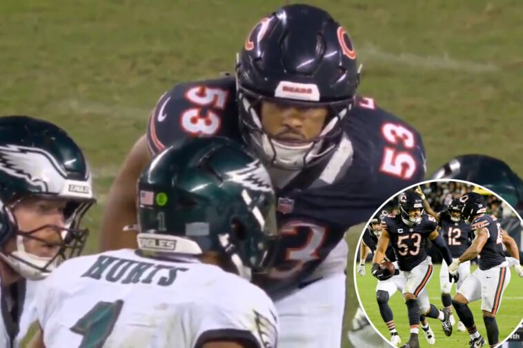 jalen-hurts-appears-to-leak-play-call-to-bears-tj.-edwards-—-who-intercepts-pass-seconds-later