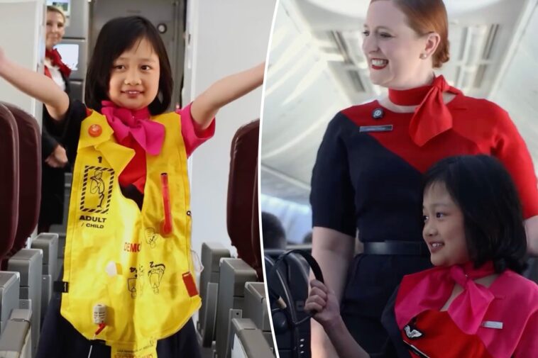 aussie-girl,-12,-living-her-dream-as-qantas-cabin-crewmember-for-a-day-after-overcoming-end-stage-medical-illness