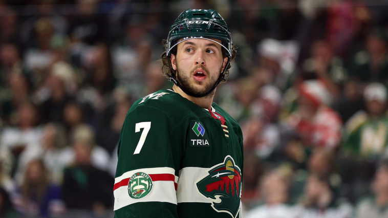 nhl-defenseman-brock-faber-out-indefinitely-after-suffering-skull-fracture-from-shot-to-head