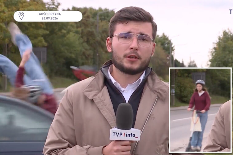teen-e-bike-rider-struck-by-driver-during-live-news-broadcast-of-another-car-crash,-wild-video-shows