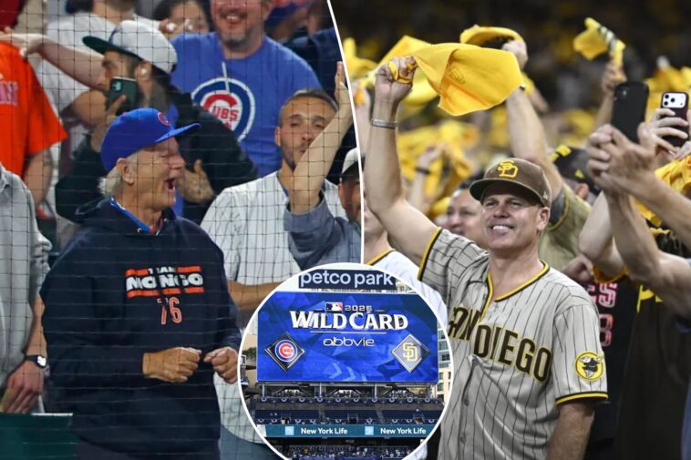 padres-cubs-wild-card-series-kicks-off-with-bill-murray,-rowdy-crowd