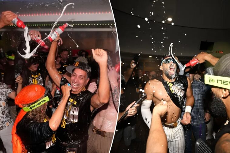 new-padres-owner-gets-down-with-fernando-tatis-jr.-as-beer-flies-after-sweep-of-cubs