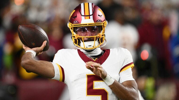 jayden-daniels-does-not-dismiss-playing-sunday-against-the-colts-in-london-after-ugly-elbow-dislocation-injury