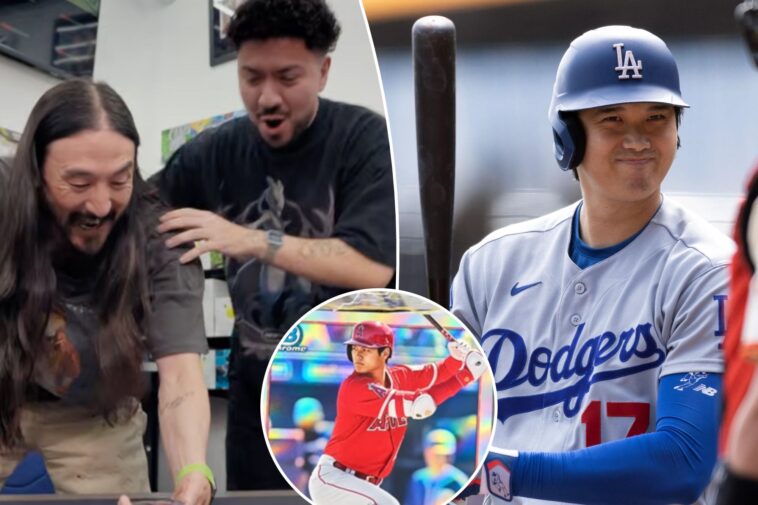 steve-aoki-has-surreal-reaction-to-pulling-rare-shohei-ohtani-rookie-card-worth-$40k