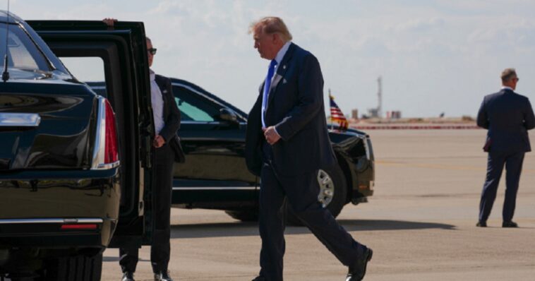 rain-or-shine:-trump-rushes-to-oklahoma-rally-by-highway-after-severe-weather-grounds-him