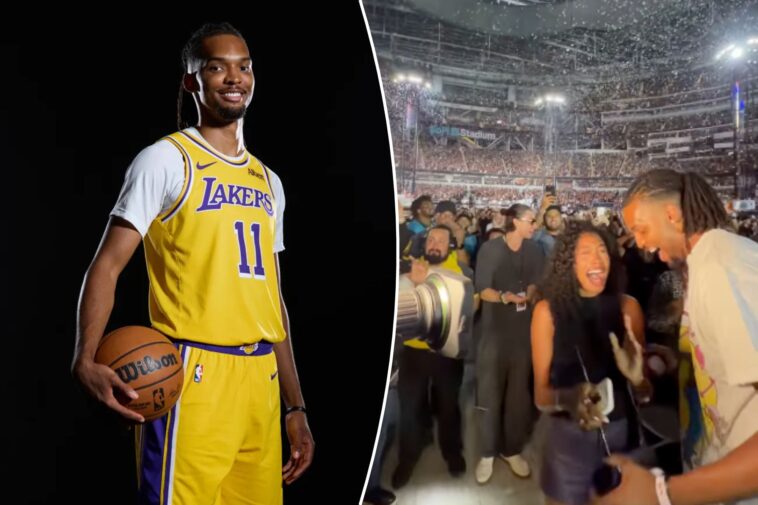 lakers’-ziaire-williams-proposes-to-girlfriend-at-sofi-stadium-during-bruno-mars-residency