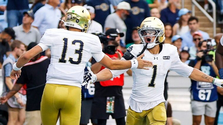 unc-presents-notre-dame-with-early-scare,-but-fighting-irish-roll-in-rainy-conditions-to-remain-undefeated