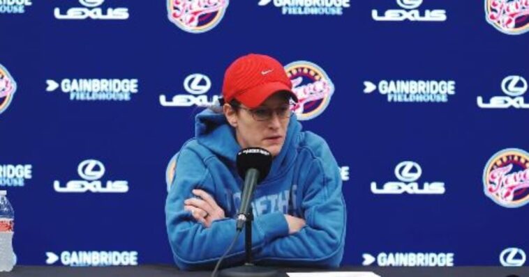 worst-coach-in-sports-history:-stephanie-white-holds-press-conference-after-epic-collapse-in-playoffs-–-says-top-priority-is-keeping-kelsey-‘ball-hog’-mitchell-and-not-caitlin-clark