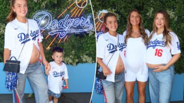 pregnant-dodger-wags-show-off-baby-bumps-in-game-1-of-nlds