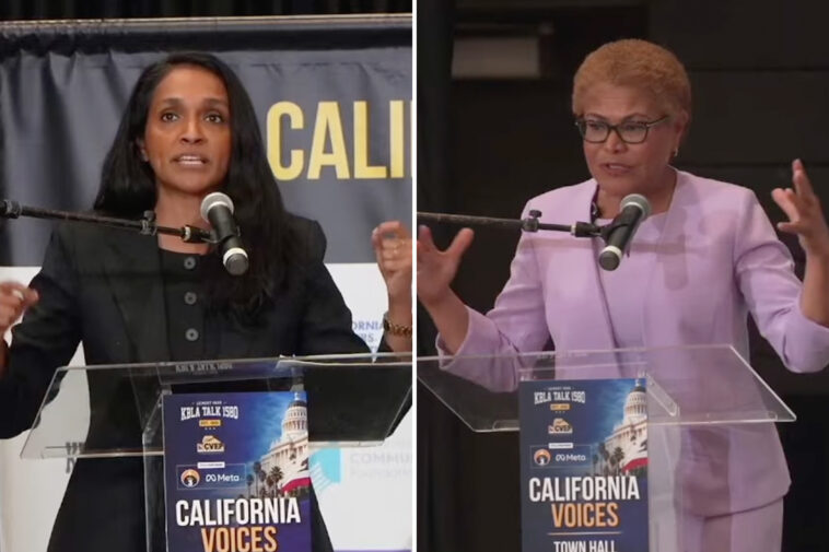 mayor-karen-bass-and-rival-nithya-raman-square-off-at-contentious-rally-as-final-sprint-to-election-day-approaches