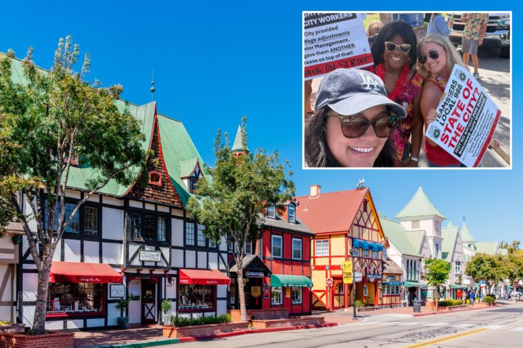 solvang-city-workers-go-on-strike,-repeatedly-clash-with-officials-over-wages