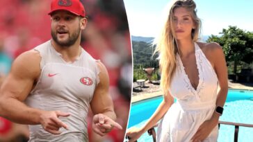 nick-bosa’s-model-girlfriend-ella-flaunts-abs-in-all-black-outfit-for-broncos-vs-49ers