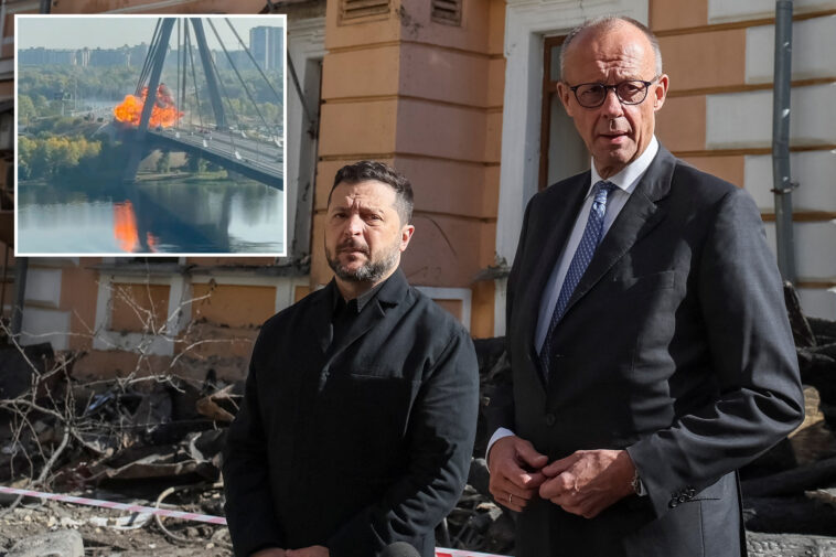 russian-drone-slams-into-key-kyiv-bridge-during-german-chancellor’s-visit-as-putin-prepares-mass-military-mobilization:-report