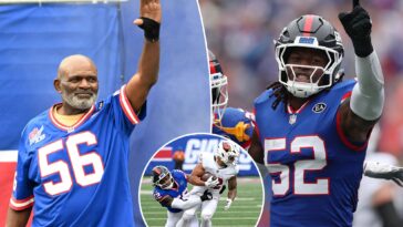 giants’-arvell-reese-puts-on-show-as-lawrence-taylor-has-front-row-seat