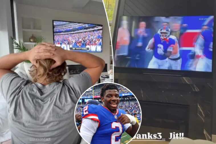 injured-jaxson-dart,-brian-burns-celebrate-thrilling-giants-pick-6-from-their-couches:-‘oh-my-god’