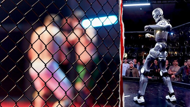 human-vs-humanoid-robot-cage-fight-goes-viral
